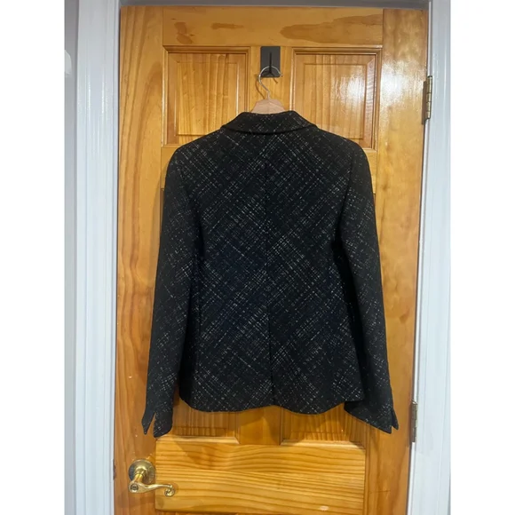 Women’s Akris Punto Quiet Luxury Dark Feminine Academia Plaid Button Snap Blazer